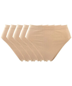 Rhonda Shear Women's 5pk Original Seamless Ahh Brief Beige -